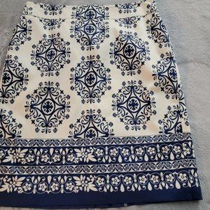 Ann Taylor blue & White Pencil Skirt